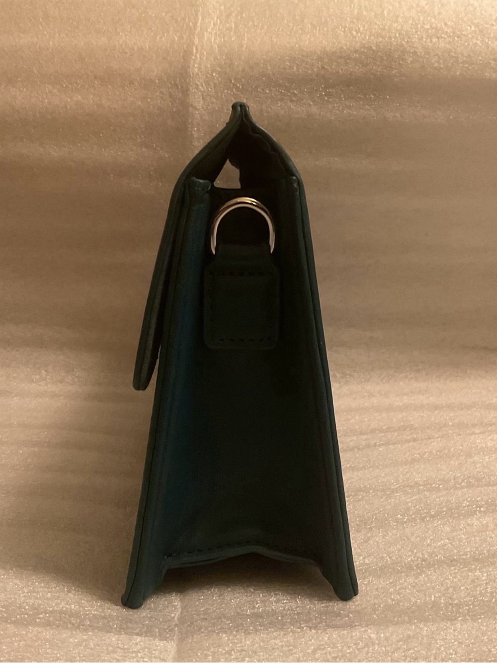 Badgley Mischka Forest Green Vegan Leather Convertible Crossbody Clutch Silver - Picture 4 of 10